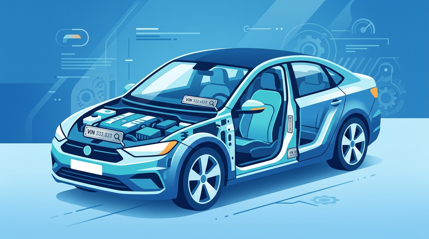 Where to find a VIN number on a car - dashboard, door jamb, and engine block locations